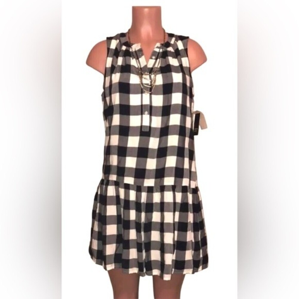 Crown & Ivy - Mini Women Dress Blue & withe Sleeveless New Size X-Small - Picture 2 of 11